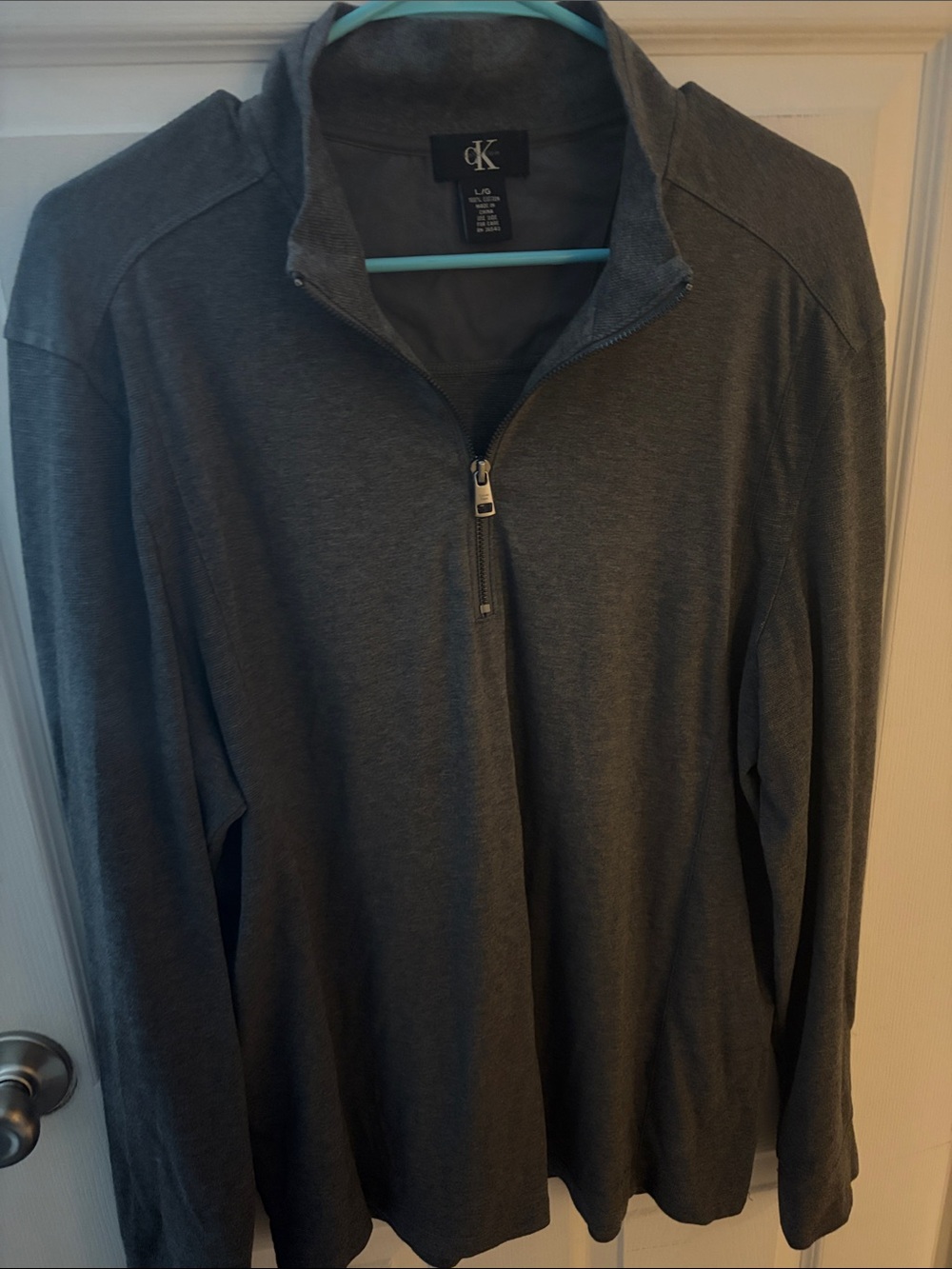 Calvin Klein Men's Charcoal Zip-Up Pullover